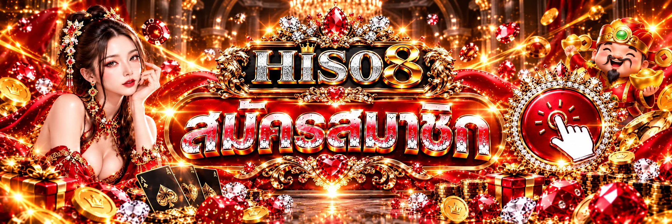 HISO8 ทางเข้าและปุ่มสมัครสมาชิกที่โดเมนหลัก